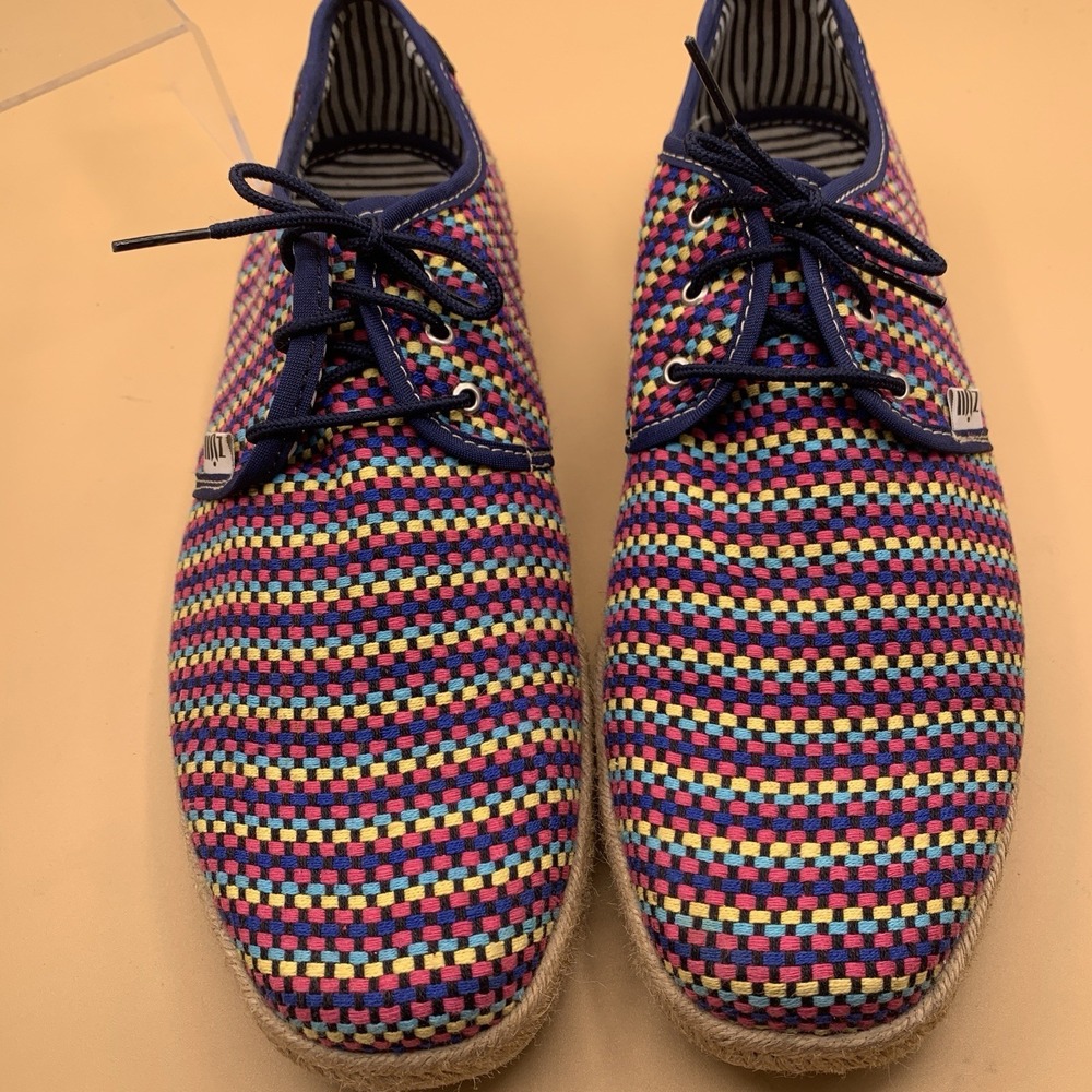 ZUll Men's Woven Red Lace Up Espadrille Shoes Colorful - Size 27.5/US 9.5 - Picture 2 of 10